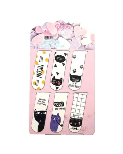 Набір закладинок «Котики» магнітних 6х2 см