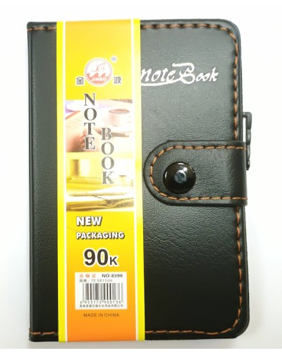 Блокнот А7 на 90 аркушів у лінію на кнопці з обкладинкою зі шкірзаму