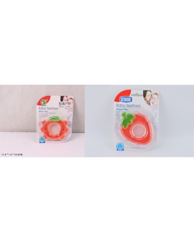 Брязкальце-прорізувач силіконове із рідким наповнювачем, в асортименті, на планшетці 17х13х3 см