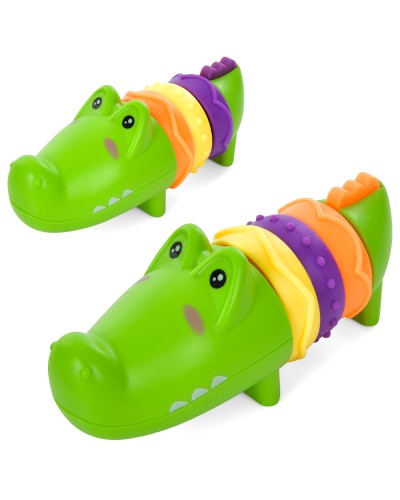 Брязкальце «Крокодил» 14 см з тріскачкою, в асортименті, у пакеті 23х15х5 см