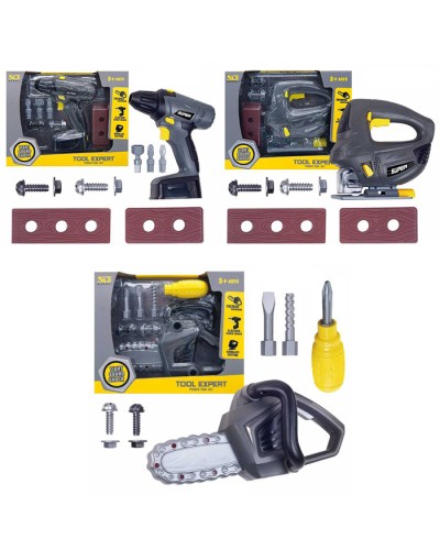 Набір інструментів з рухомими деталями, на батарейці, у коробці 27х22х7 см