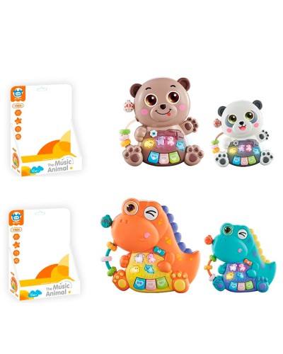 Піаніно 14х15х5 см музичне зі світлом та звуками тварин, на батарейці, в асортименті, у коробці 16х21х6 см