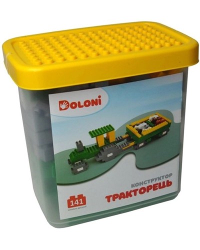 Конструктор «Тракторець» на 150 деталей, у пластиковому боксі, ТМ Долоні