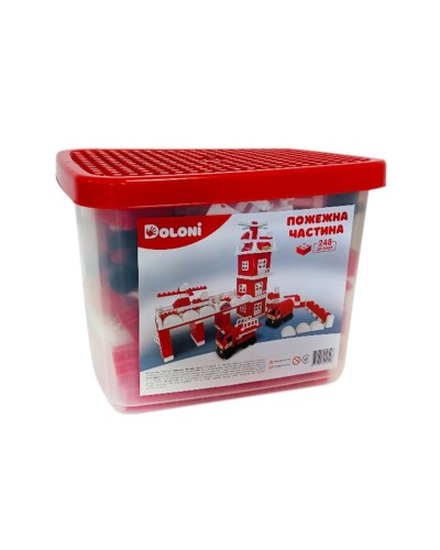 Конструктор «Пожежна частина» на 248 деталей, у пластиковому боксі, ТМ Долоні