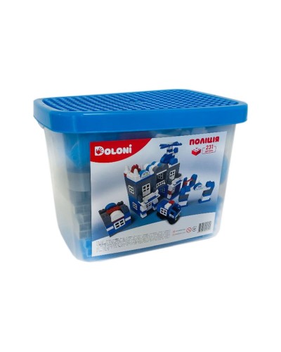 Конструктор «Поліція» на 231 деталь, у пластиковому боксі, ТМ Долоні