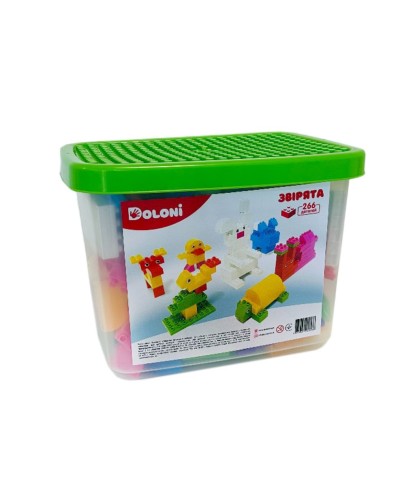 Конструктор «Звірята» на 266 деталей, у пластиковому боксі, ТМ Долоні