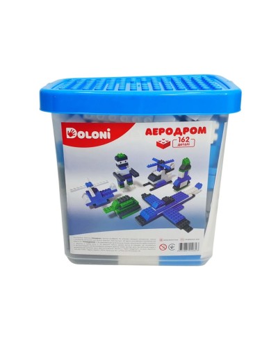 Конструктор «Аеродром» на 162 деталі, у пластиковому боксі, ТМ Долоні