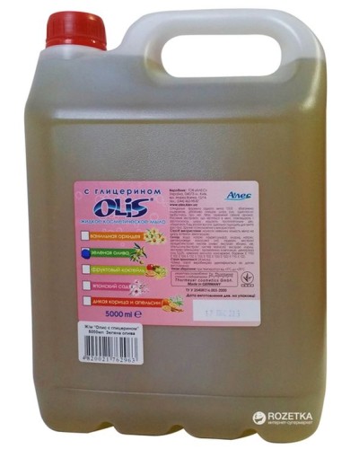 Мило рідке «Зелена олива» з гліцерином 5 л, ТМ Оліс