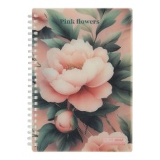 Зошит з роздільниками «ARABESKI» А5 на 80 аркушів у клітинку на спіралі збоку з пластиковою обкладинкою, ТМ Buromax