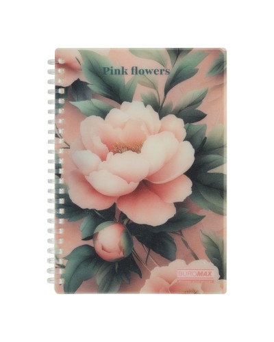 Зошит з роздільниками «ARABESKI» А5 на 80 аркушів у клітинку на спіралі збоку з пластиковою обкладинкою, ТМ Buromax