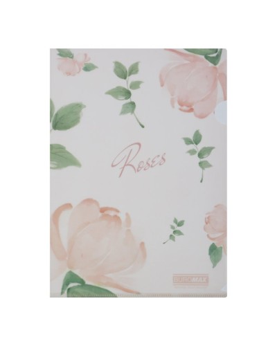 Папка-куточок «ARABESKI» А4 пластикова напівпрозора матова, коралова, TM Buromax