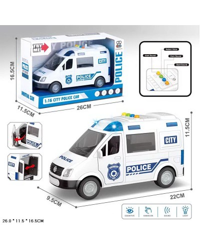Машина «Поліція» зі світлом, звуком та дверима що відкриваються, на батарейці 26х11,5х16,5 см.