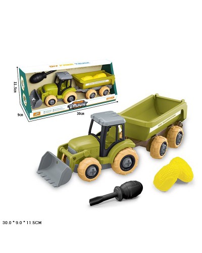 Ігровий набір: трактор та інструменти, у коробці 30х9х11,5 см