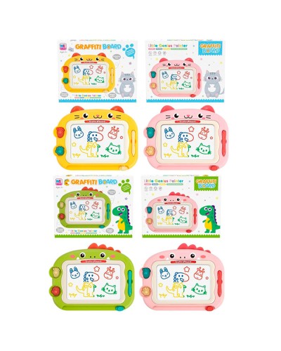 Дошка для малювання 30х23 см кольорова з 2 штампами, в асортименті, у коробці 30,5х25х3,5 см