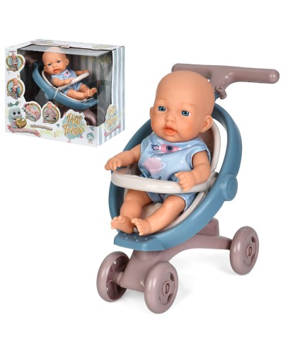 Пупс 18 см з коляскою 22х18х14 см, у коробці 26х21,5х14 см