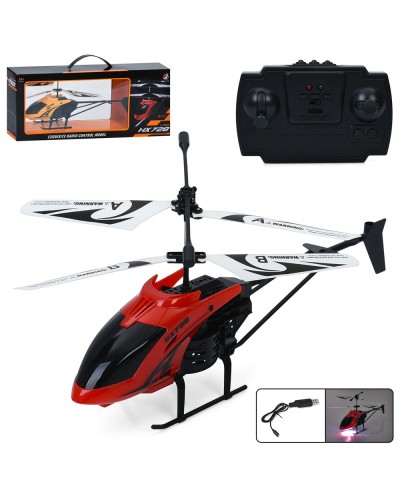 Гелікоптер 30 см р/к на акумуляторі зі світлом, гіроскопом та USB, в асортименті, у коробці 42х17х8 см