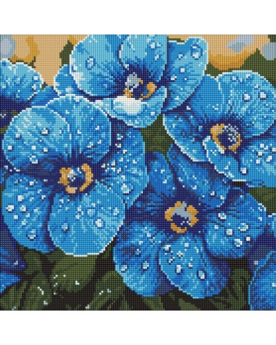 Набір з алмазною мозаїкою «Фіалки в росі» 40х40 см, ТМ Ідейка
