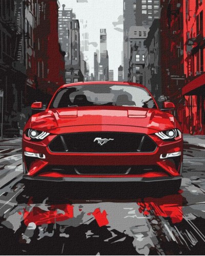 Картина за номерами «Червоний мустанг» 40х50 см, ТМ Ідейка