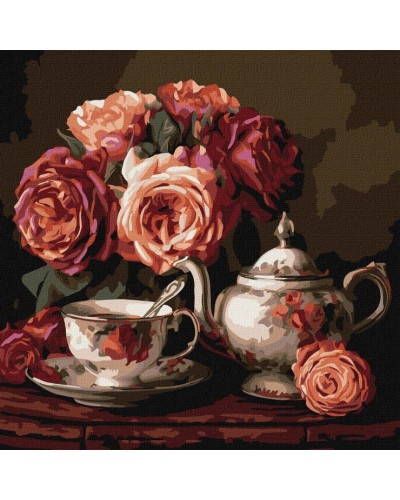 Картина за номерами «Троянди у темряві» 40х40 см, ТМ Ідейка
