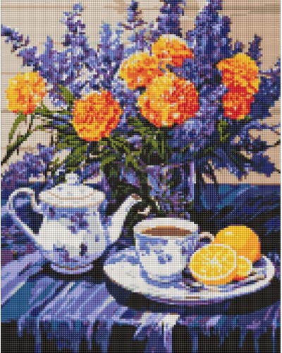 Набір з алмазною мозаїкою «Лавандова гармонія» зі стразами АВ 40х50 см, ТМ Ідейка