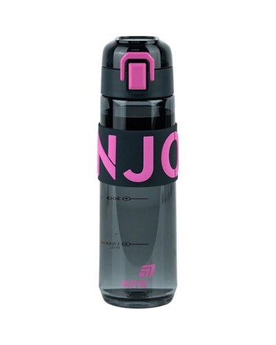 Пляшечка для води 680 мл чорно-рожева, TM Kite