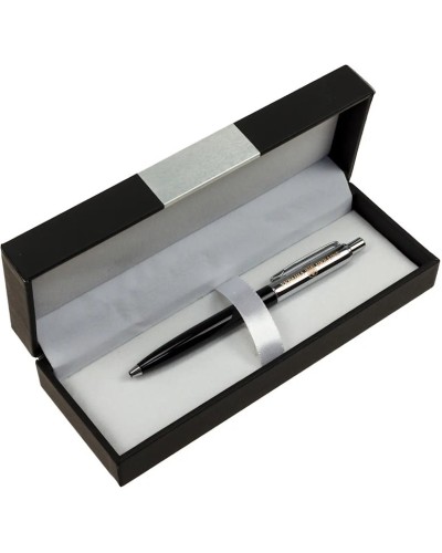 Ручка «UKRAINE» кулькова, корпус чорний з хромом, ТМ CABINET