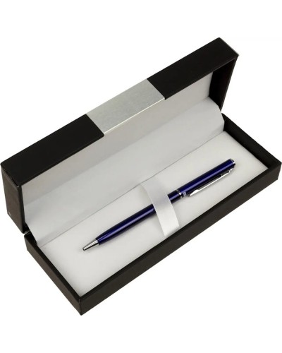 Ручка «Canoe» кулькова, корпус синій зі сріблястим, ТМ Cabinet