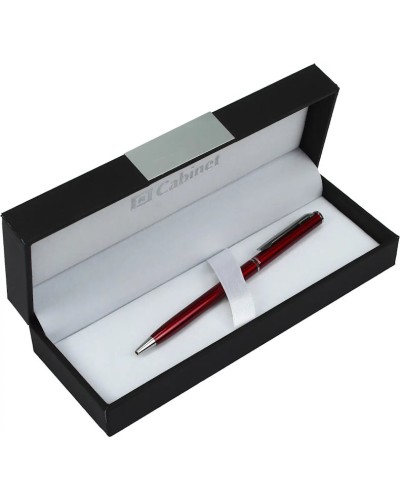 Ручка «Canoe» кулькова, корпус червоний зі сріблястим, ТМ Cabinet