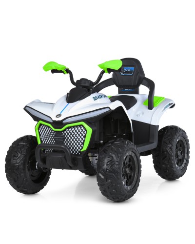 Квадроцикл р/к 2,4G на акумуляторі 12V 10AH з 4 моторами 35W, MP3, USB, TF, BLUETOOTH, EVA, музикою та світлом, біло-зелений