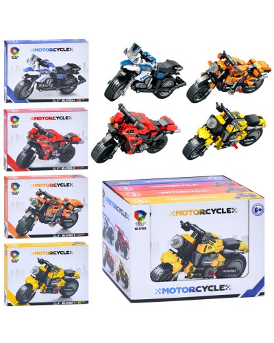 Конструктор «Мотоцикл» від 251 деталей, в асортименті, у коробці, по 4 види у дисплеї 29х21,5х19 см
