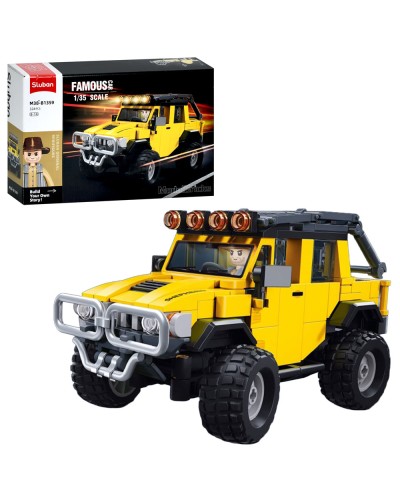 Конструктор «Джип» на 324 деталі з фігуркою, у коробці 30х19х6,5 см, SLUBAN