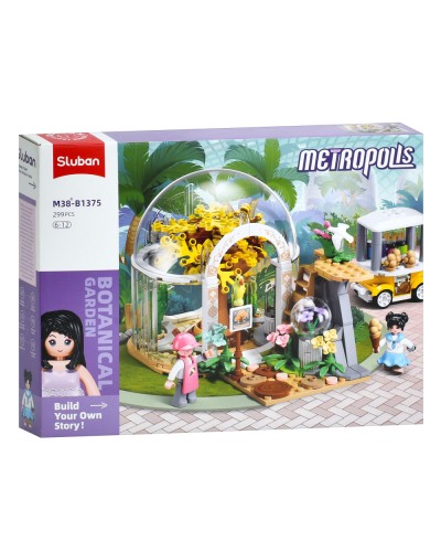 Конструктор «Рожева серія. Ботанічний сад та зелений будиночок» 17,1 см на 299 деталей з фігурками, у коробці 38х29х7 см, SLUBAN