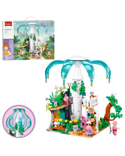 Конструктор «Рожева серія. Ботанічний сад» 21,9 см на 515 деталей з фігурками, у коробці 42,5х33х6,5 см, SLUBAN