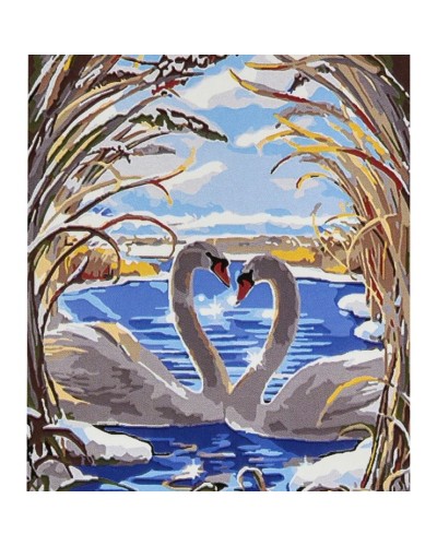 Картина за номерами «Лебедина вірність» 30х40 см, ТМ Strateg