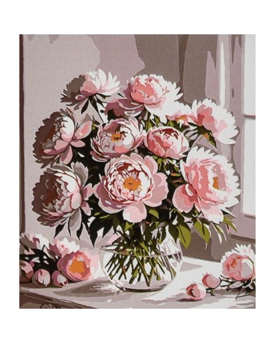 Картина за номерами «Букет півоній» 30х40 см, ТМ Strateg