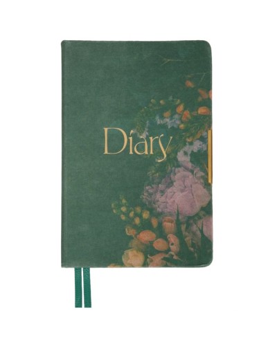 Щоденник датований «Bloom» А5 на 368 аркушів з кртонною обкладинкою, зелений, Leo Planner