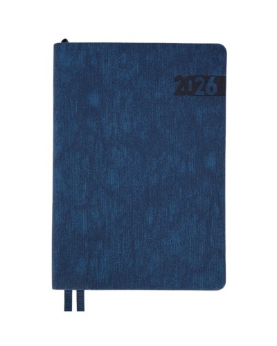 Щоденник датований «Boss» А5 на 368 аркушів з обкладинкою зі шкірзаму, синій, Leo Planner