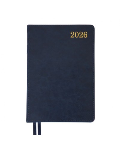 Щоденник датований «City» А5 на 368 аркушів з обкладинкою зі шкірзаму, синій, Leo Planner