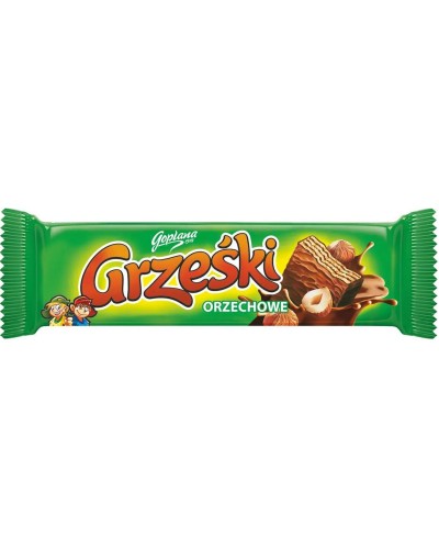 Вафлі «Grzeski» у молочному шоколаді зі смаком горіху 36 г