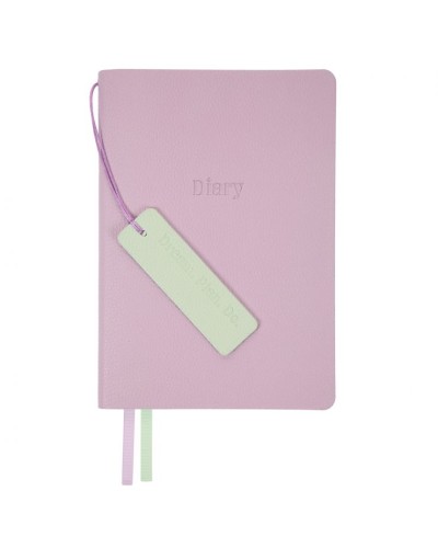 Щоденник недатований «Prima» А5 на 320 аркушів з обкладинкою зі шкірзамку, бузковий, Leo Planner