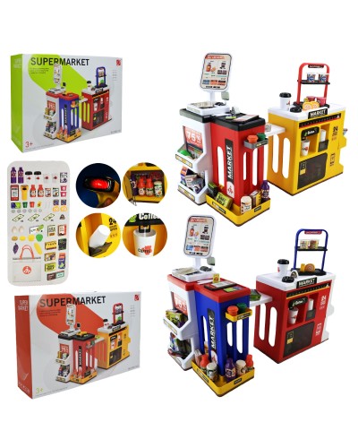 Супермаркет дитячий з 65 предметів зі світлом та звуком, на батарейці, в асортименті, у коробці 55х15х38 см