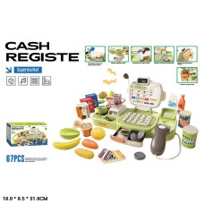 Супермарке дитячий зі звуком: касовий апарат, сканер, продукти, гроші, банківська карта, на батарейці, у коробці 18х8.5х31,9 см