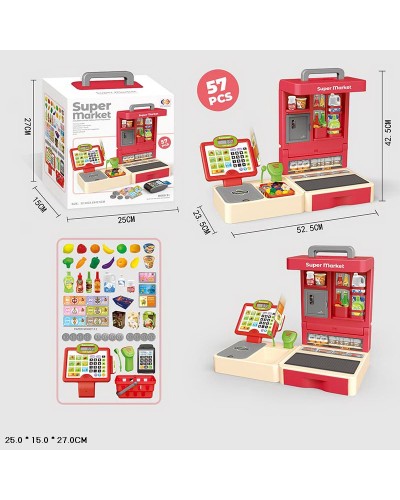 Супермаркет дитячий зі світлом та звуком: каса та продукти, на батарейці, у коробці 25х15х27 см