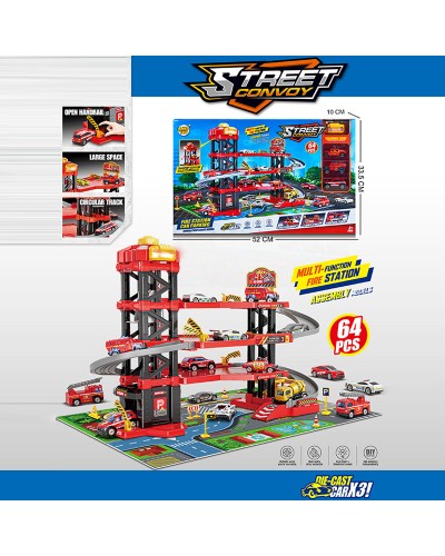 Паркінг «Пожежна частина» 4-рівневий з ліфтом та 3 машинками, у коробці 52х33,5х10 см