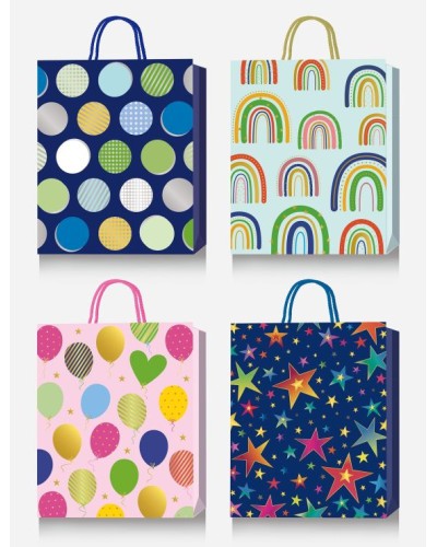 Пакет паперовий 26х32х10 см з тисненням фольгою, в асортименті, TM Buromax