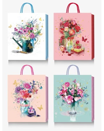 Пакет паперовий 26х32х10 см з тисненням фольгою, в асортименті, TM Buromax