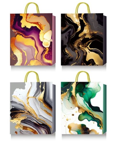 Пакет паперовий 26х32х10 см з тисненням фольгою, в асортименті, TM Buromax