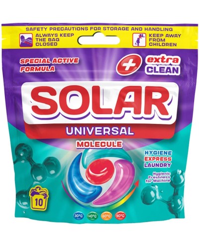 Капсули для прання «Universal MOLECULE» універсальні, 10 шт., ТМ SOLAR