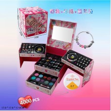 Набір для створення прикрас та дитячої косметики: аксесуари для волосся, палітра тіней, на акумуляторі, у коробці 17х17х17 см