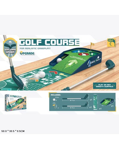 Набір для гри в гольф: 2 ключки, 3 м`ячі, підставка та доріжка з лункою, на батарейці, у коробці 50х30,5х8,5 см